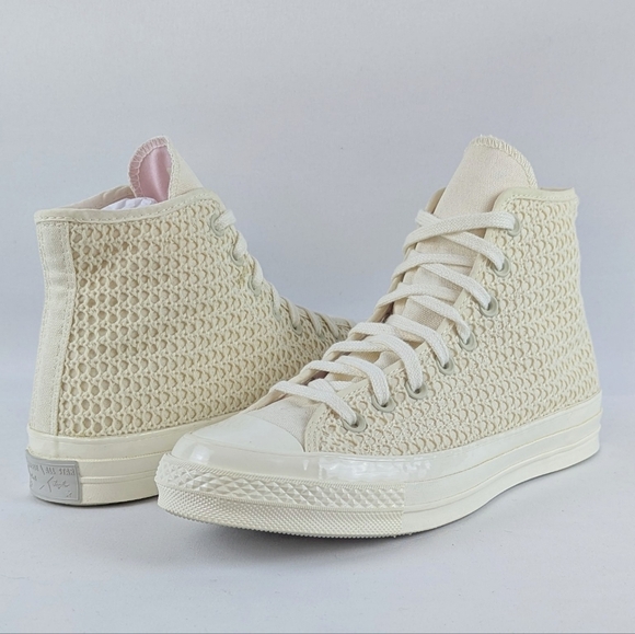 Converse Chuck 70 High Top Unisex Crochet Overlay Egret/Lilac Daze 10W 8M NWOB - Picture 1 of 16